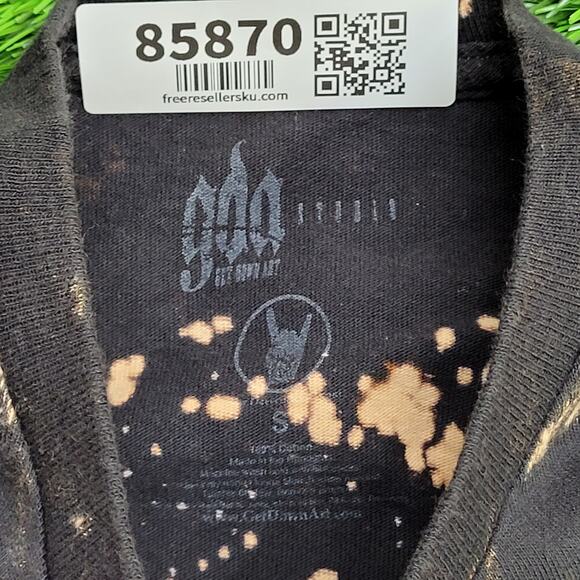 Harley-Quinn Joker Bleached Shirt Womens Small 17x27 Black Crazy - Picture 4 of 11